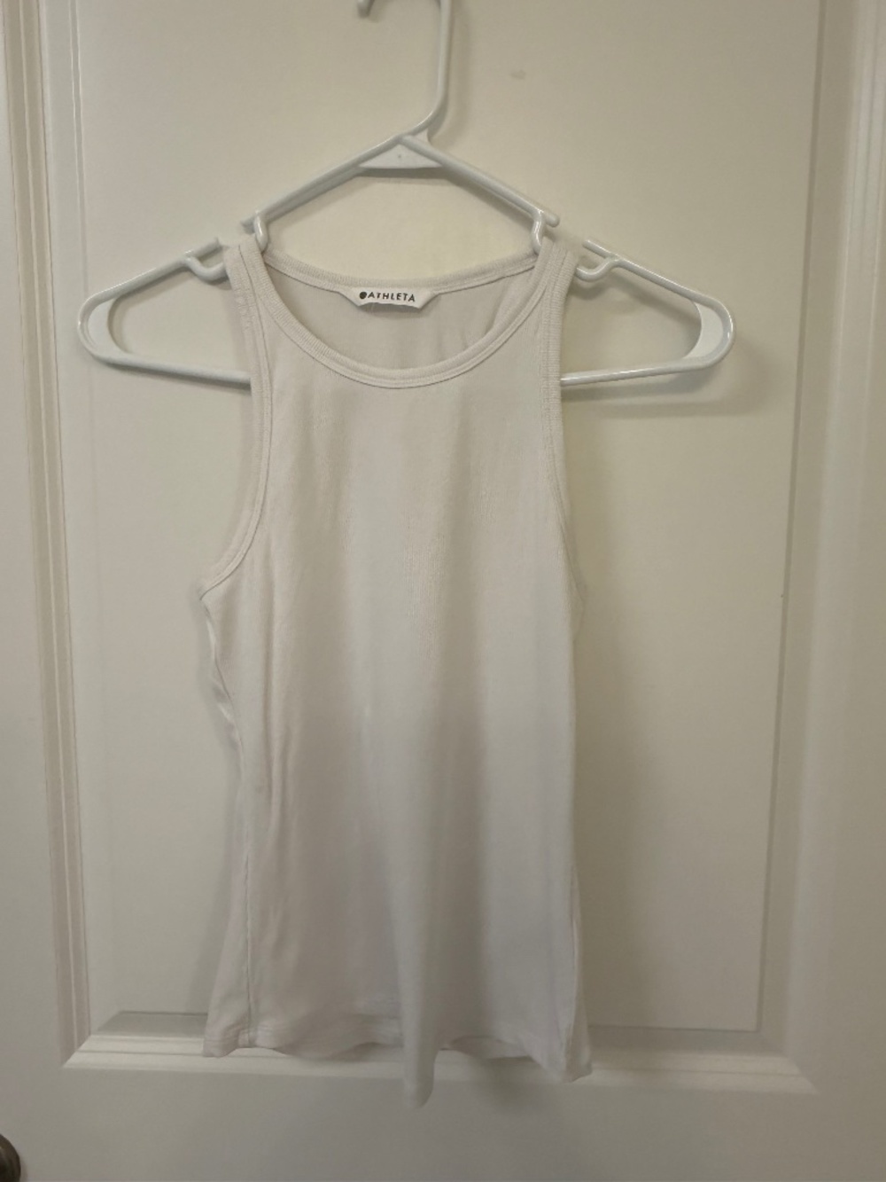 Athleta White Ribbed Racerback Tank XXS | Soft Stretch Athleisure Top
